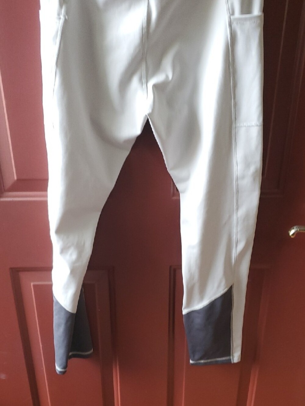 TomboyX Gray Leggings with Dk Gray Ankle Panels and Side Pockets - Picture 8 of 11